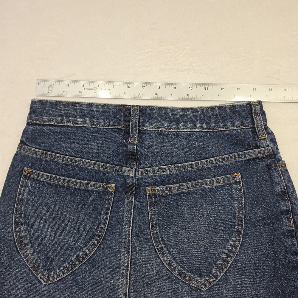 Free People Denim Mini Skirt Womens 27 Frayed Hem Raw Edge Boho Festival NWT - Picture 7 of 8